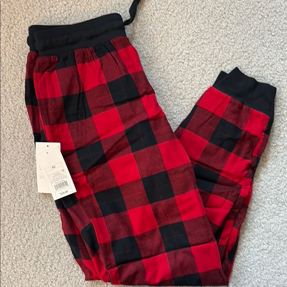 Stars Above Red and Black Plaid Jogger Pants